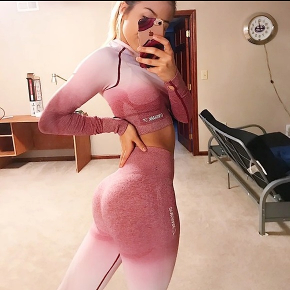 ******SOLD* Gymshark pink ombré seamless leggings - Picture 2 of 4